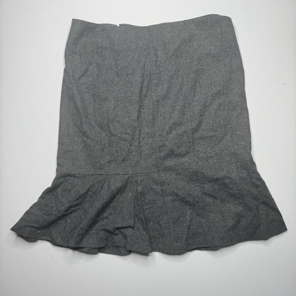 Banana Republic Grayโ Wool Blend Ruffle Hem Pencil Skirt Women's Size 2